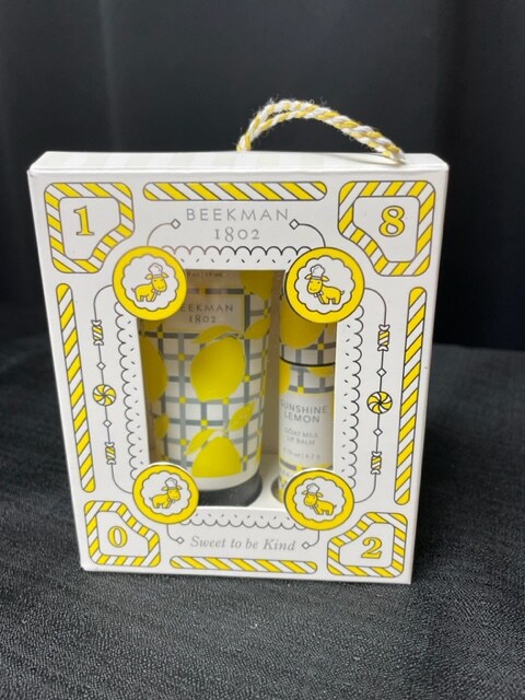 Beekman 1802 Sunshine Lemon Hand Cream and Lip Balm Set